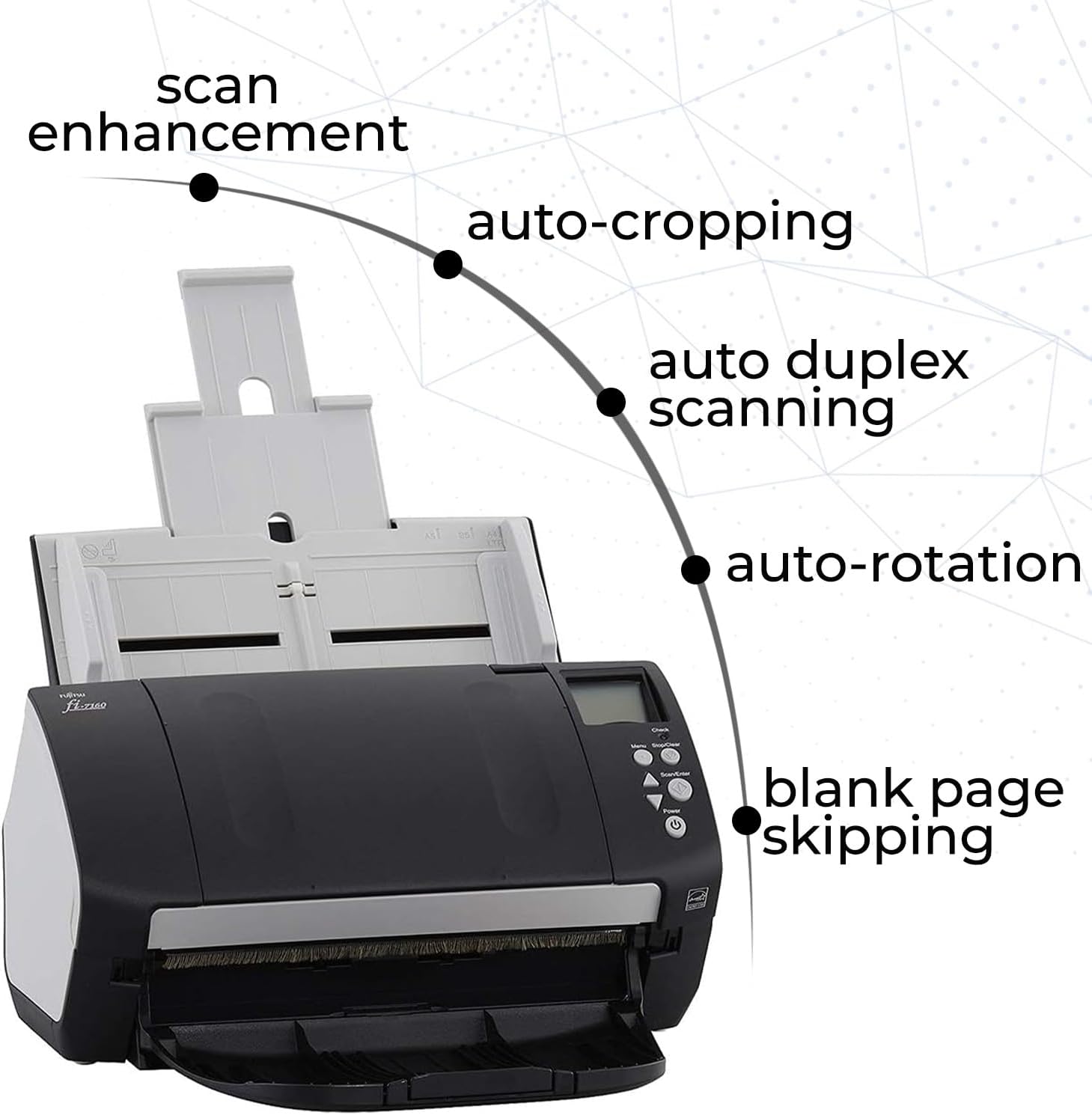 Fujitsu FI-7160 Scanner Bundle for Office, Fast Photo Scanner, Document & Receipt Scanner, Photo Scanners for Old Pictures to Digital Fast, Computer Scanners, Desktop Scanner (Renewed)