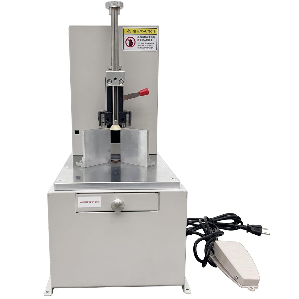 Electric Corner Rounder with Paper Drawer Semi-Automatic Desktop Paper Corner Rounding Cutter with Foot Pedal Cutting Radius R3-R9 7PCS Cutting Dies 110V