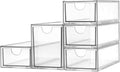 Acrylic Makeup Organizer, Clear Storage Organizer Desktop Stackable Storage Drawers, Plastic Organizer Bins for Makeup, Stationery, Cosmetics, Vanity, Bathroom,Cabinet,Pantry Office Desk (5 Drawers)