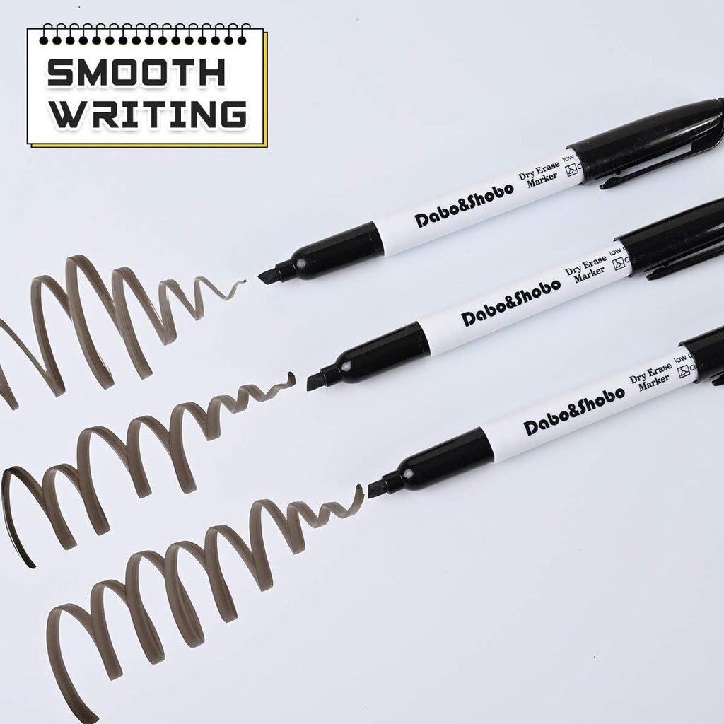 Dabo&Shobo Dry Erase Markers, （80 Count, Black,Chisel Tip）-White Board Markers/Pens ，Very Suitable for Writing on The School、 Office 、Home Dry Erase whiteboard Mirror Glass…