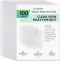 100 Pack, 8.5 x11 Clear Sheet Protectors, Page Protectors Heavy Duty for 3 Ring Binder, Top Loading Plastic Sleeves