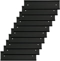 10 Pack Aluminum Name Plate Holders for Door or Wall, 2” x 8” Office Wall Mount Name Plate Holder with Textured Design and Double Sided Tape, for Office, Business, Meeting Room (Black)