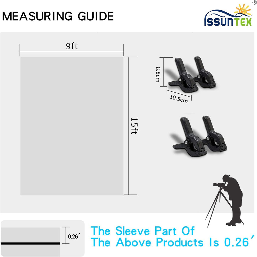 ISSUNTEX 9X15 ft Background Polester Backdrop, Photo Studio, Collapsible High Density Screen for Video Photography and Television-Blue