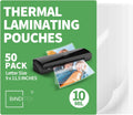 Binditek 50 Pack 10 Mil Thermal Laminating Pouches, 9x11.5 Inches Laminating Sheets, for Letter Size, Ultra Clear, Glossy, Hold 8.5x11 Inches, Heat Seal, School Office Supplies