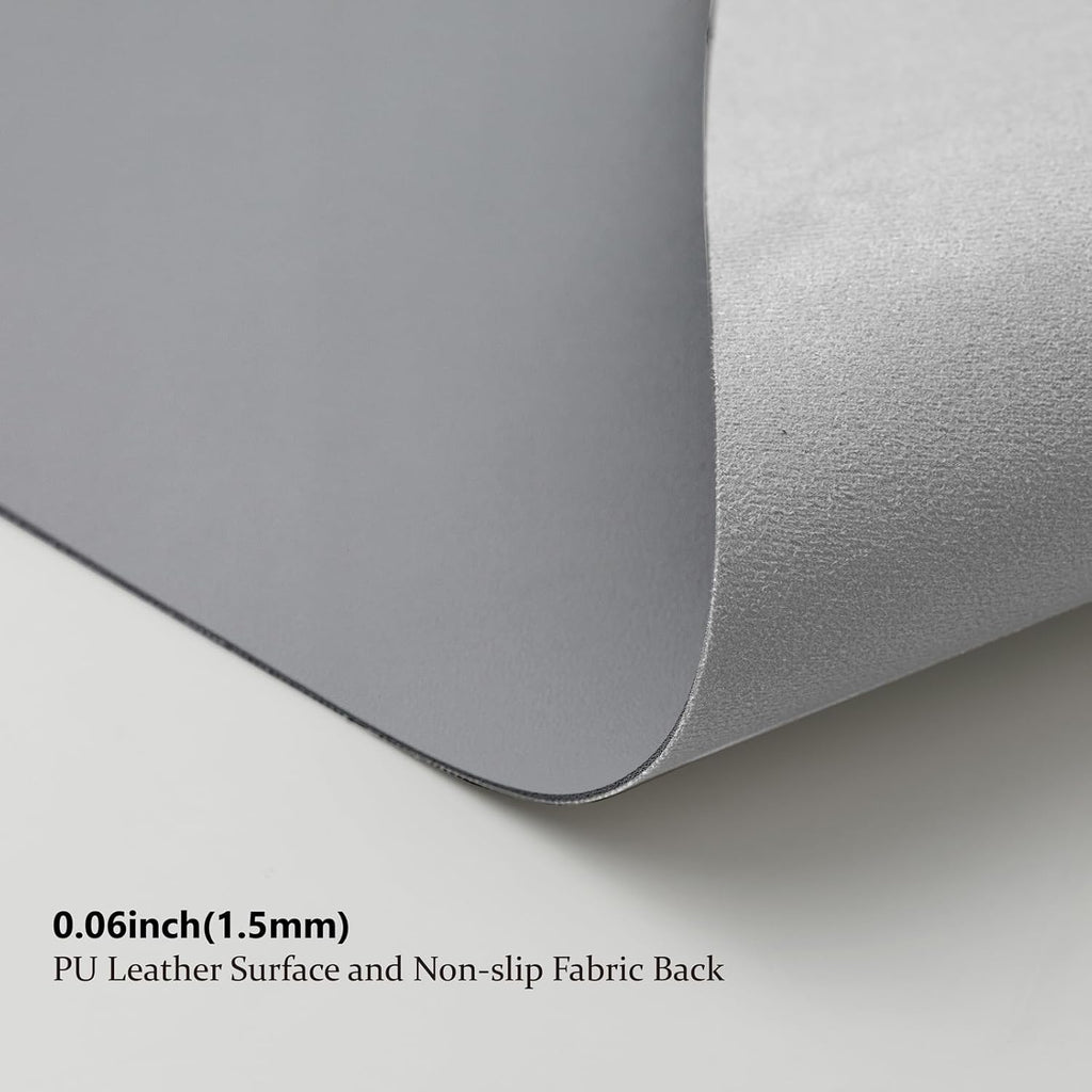 Leather Desk Mat - Small Non-Slip PU Desk Pad for Office and Home - Desk Organization and Accessories - Ideal for Large Mouse Pad and Small Desk Mats on Top of Desks (Dark Gray,23.6"x 13.8")