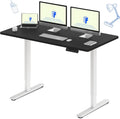 FLEXISPOT E3 Dual Motor Electric Standing Desk 60x24 Inch Whole-Piece Board Height Adjustable Electric Sit Stand Desk (White Frame + Black Desktop, 2 Packages)
