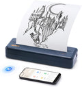 iDPRT MT890 Portable Wireless Printer - with Thermal A4 Paper, Bluetooth Inkless Printer for Travel/Home, Support US Letter&A4&A5 Size, Mobile Printers Compatible with iOS, Android & Laptop - Blue
