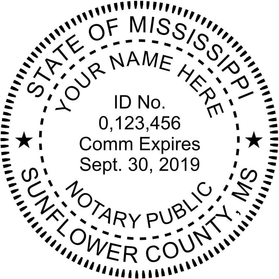 Mississippi Round Notary Embosser | Official State Embosser | Official Seals | Meets State Specifications (Mississippi, Round Embosser)