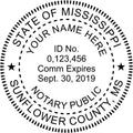 Mississippi Round Notary Embosser | Official State Embosser | Official Seals | Meets State Specifications (Mississippi, Round Embosser)