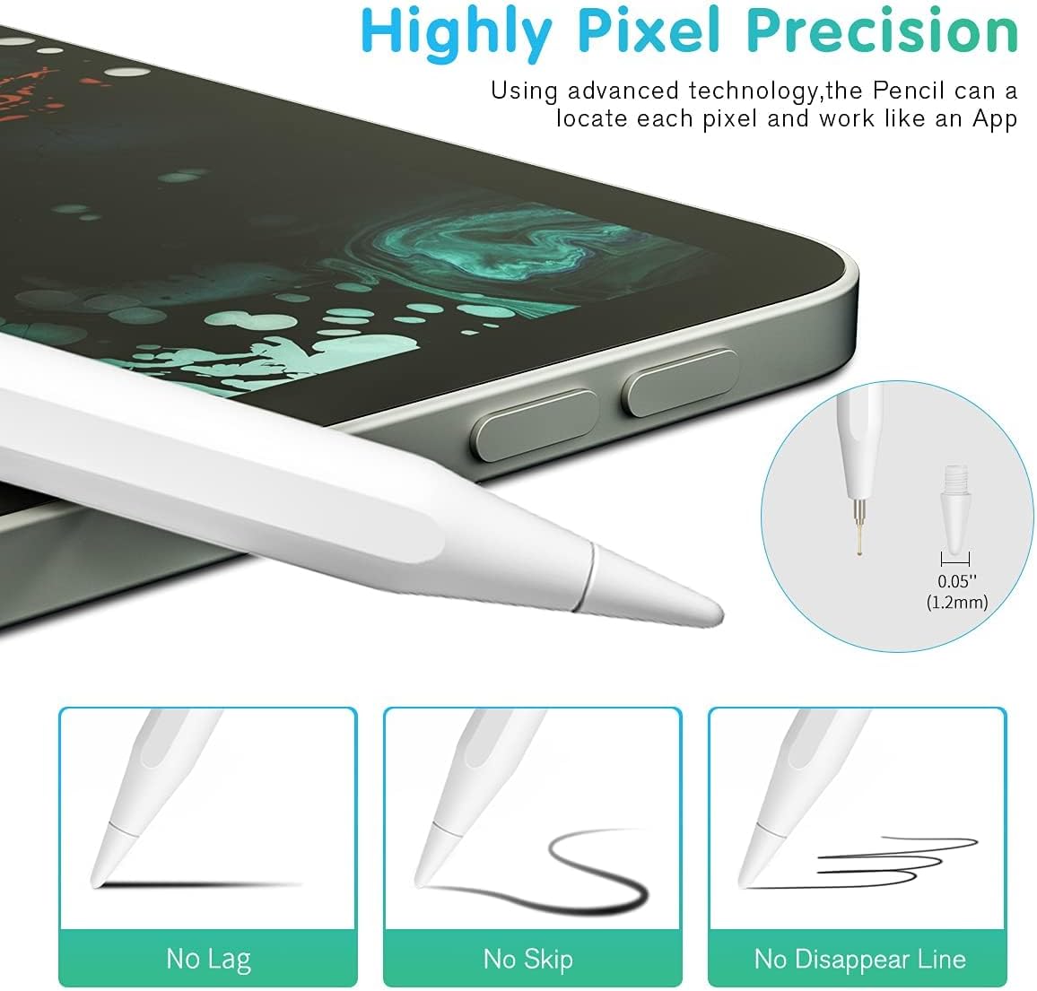 ANYQOO Stylus Pen for iPad 6th-11th Generation - Fast Charge Magnetic Pencil, Compatible with 2018-2025 Apple iPad Pro 11"/12.9"/M4, iPad Air 3/4/5/M2/M3, iPad mini 5/6 Gen/A17Pro