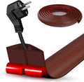Floor Cord Cover Self Adhesive Cord Hider,10FT Cable Management, Extension Strip Protector for Wires, Prevent Cable Trips for Offices, Gyms, Exhibitions Cavity:0.39"(W) x 0.27"(H) Wood Red Teak