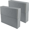 Lineco Archival Document Storage Box with Metal Edge, Acid-Free Gray Boxboard, Organize and Store Files, Prints, Photos, Legal-Sized Case 15.5" x 10.5" x 2.5" Wide, Pack of 2