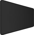 Extended Gaming Mouse Pad with Stitched Edges, 35.4x15.7x0.12 in Large Desk Mousepad Premium Microfiber Cloth Surface, Waterproof Non-Slip Stable Rubber Base Keyboard Mat for Home Office Gaming,Black