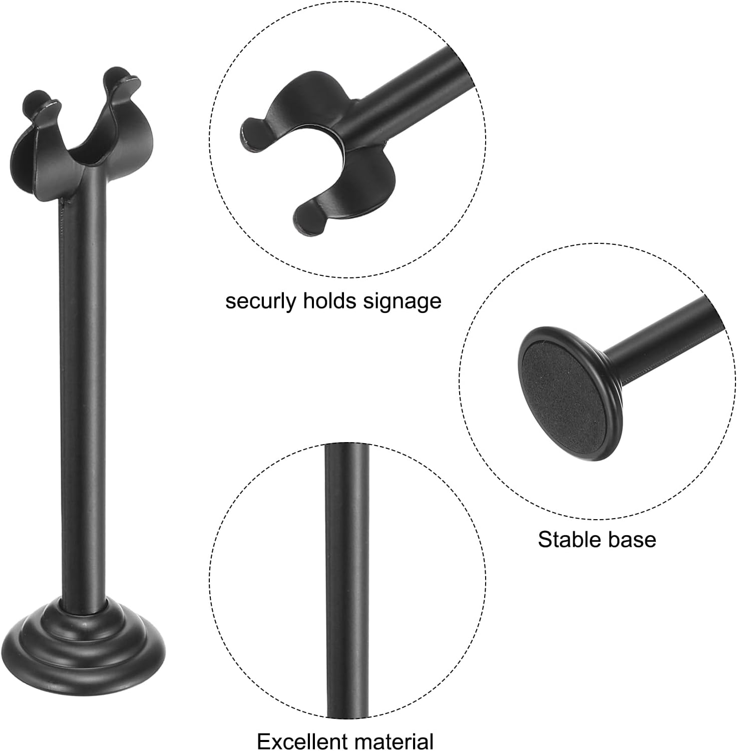 MECCANIXITY 10Pcs Table Number Holder 3.9 Inch Place Card Holder Picture Holders Black Table Sign Holders for Wedding Anniversary Birthday Party