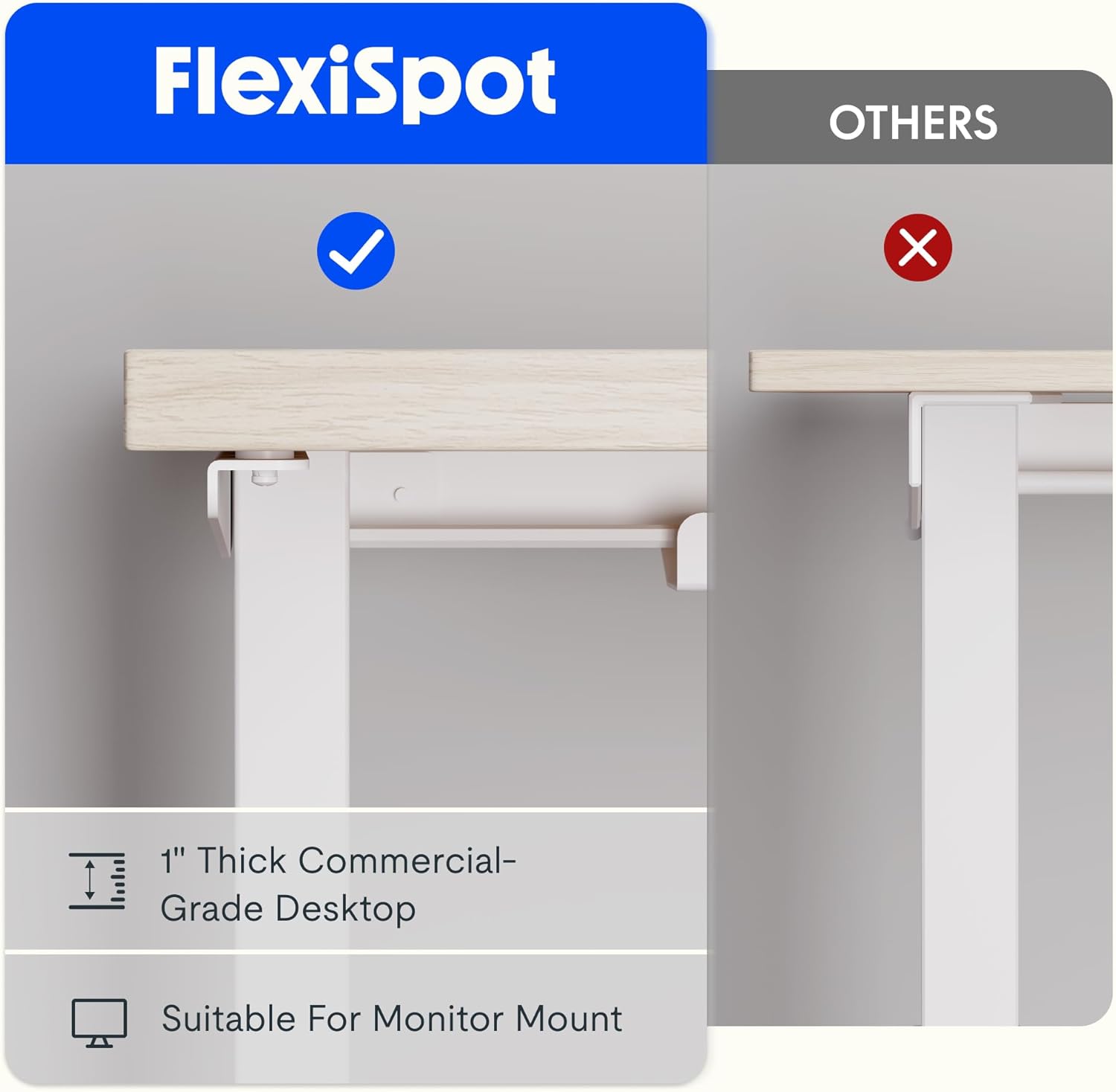 FLEXISPOT L Shaped Standing Desk, 63 x 47 Inch Electric Height Adjustable Corner Desk, Sit Stand Computer Workstation, Preset Controller, Home Office, White Frame with Maple Top