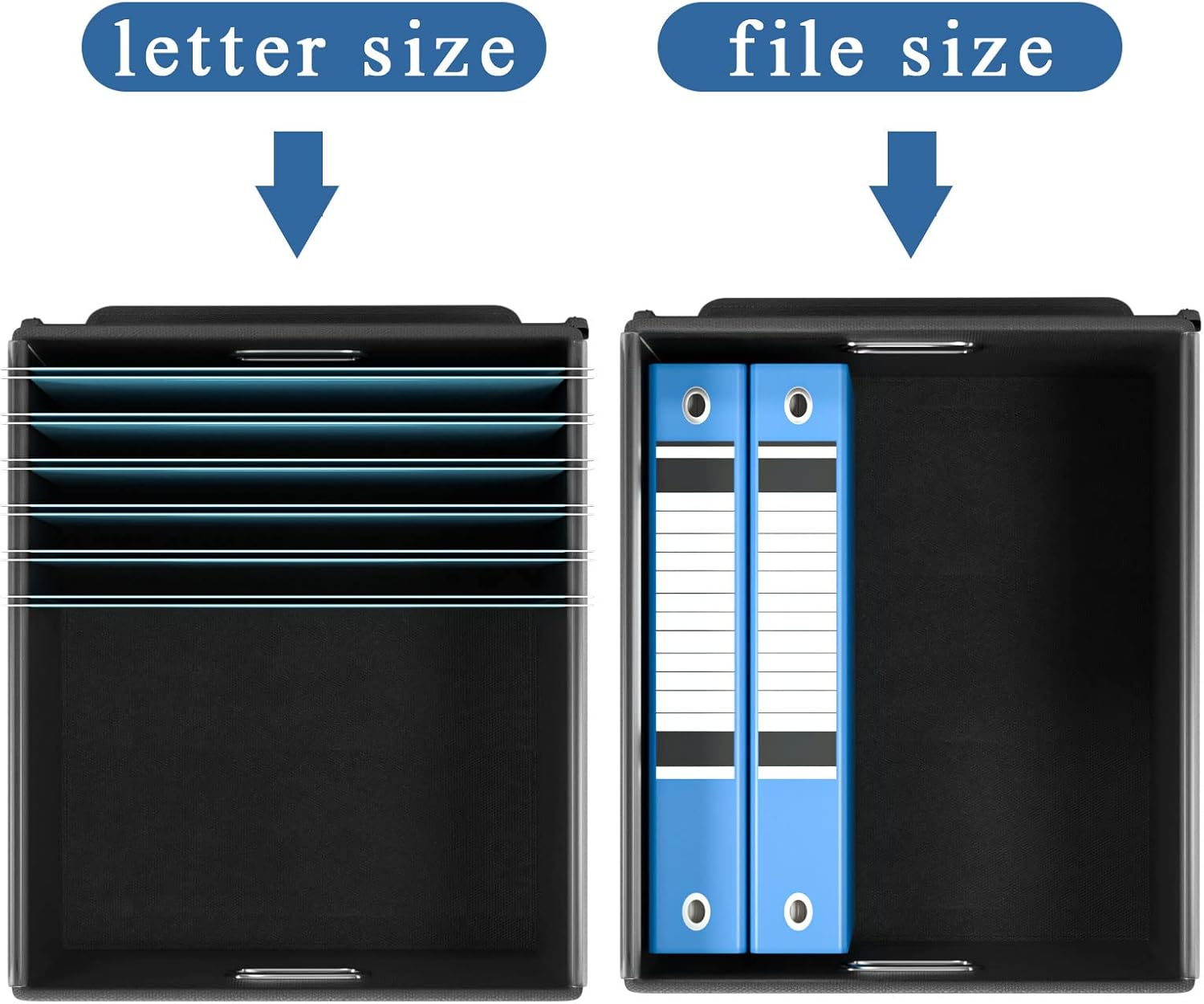 Huolewa Decorative File Organizer Boxes Office Document Storage with Lids, Linen File Storage Organizer Boxes, Universal Hanging Filing Organization Box for Letter/Legal Folder,Home File Storage Bins