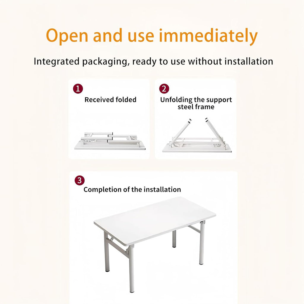 Small Folding Desk No Assembly,39.4 Inch Folding Computer Desk Small Foldable Table for Home Office.