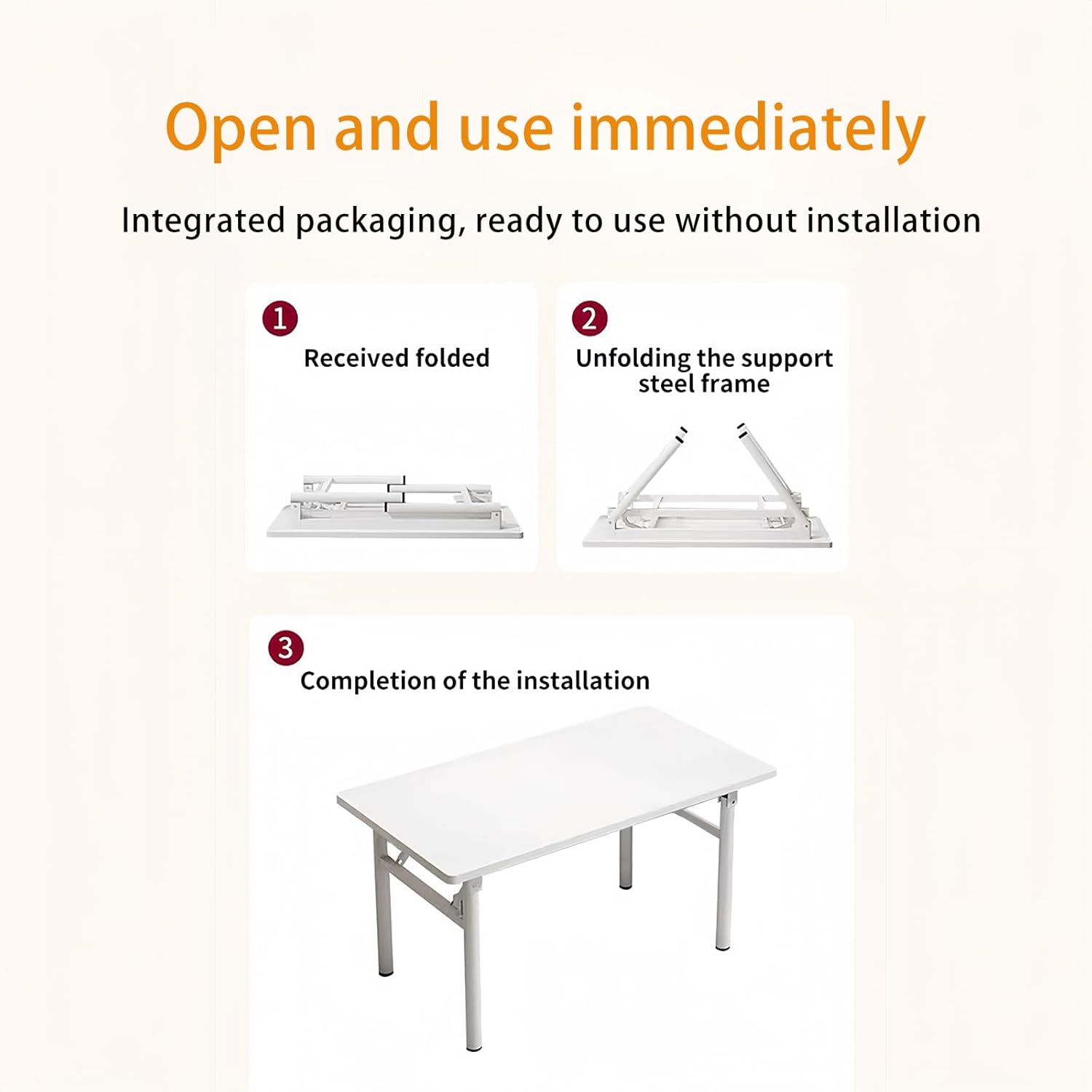 Small Folding Desk No Assembly,39.4 Inch Folding Computer Desk Small Foldable Table for Home Office.