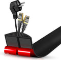 Floor Cord Cover Self Adhesive Cord Hider,3.3FT Cable Management, Extension Strip Protector for Wires, Prevent Cable Trips for Offices, Gyms, Exhibitions Cavity:0.51"(W) x 0.3"(H) Black