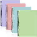 Yahenda Spiral Notebook Bulk A5 Journal Lined 8.3'' x 5.5'' Writing Composition Paper Small Notepad Subject Notebook for Students Office Business Back to School Supplies(Pastel Colors,4 Pcs)