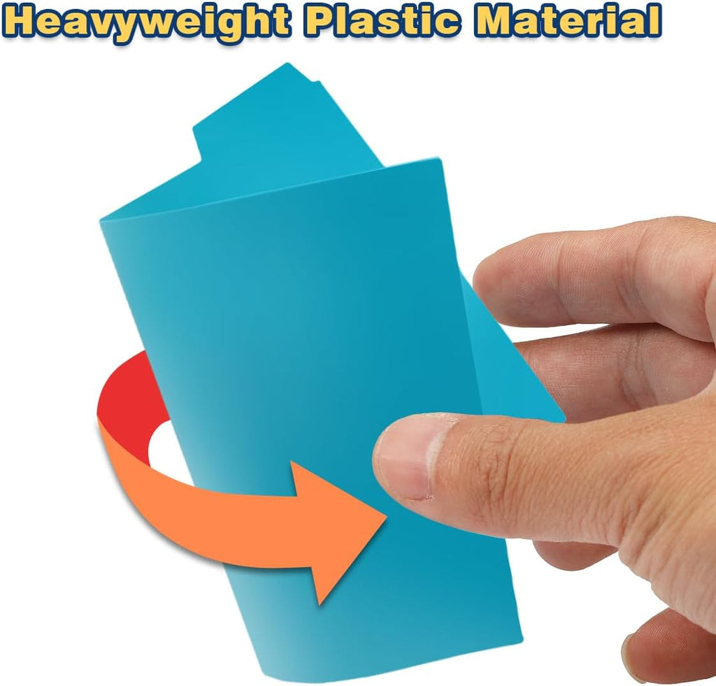 Chell 5x8 Plastic Index Card Dividers, Heavyweight Poly Index Card Guides A-Z for Flash Cards and Recipe Cards, with Alphabetical/Blank Stickers, Pack of 25