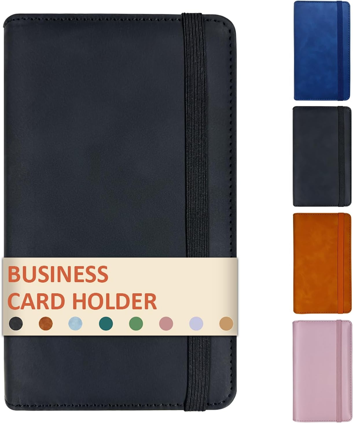 Leather Professional Business Card Holder Book Organizer, 240 Card Slots Capacity Booklet, Premium PU Name Cards Storage Folder with Soft Cover, Credit Card Binder Holder for Men/Women (Black)
