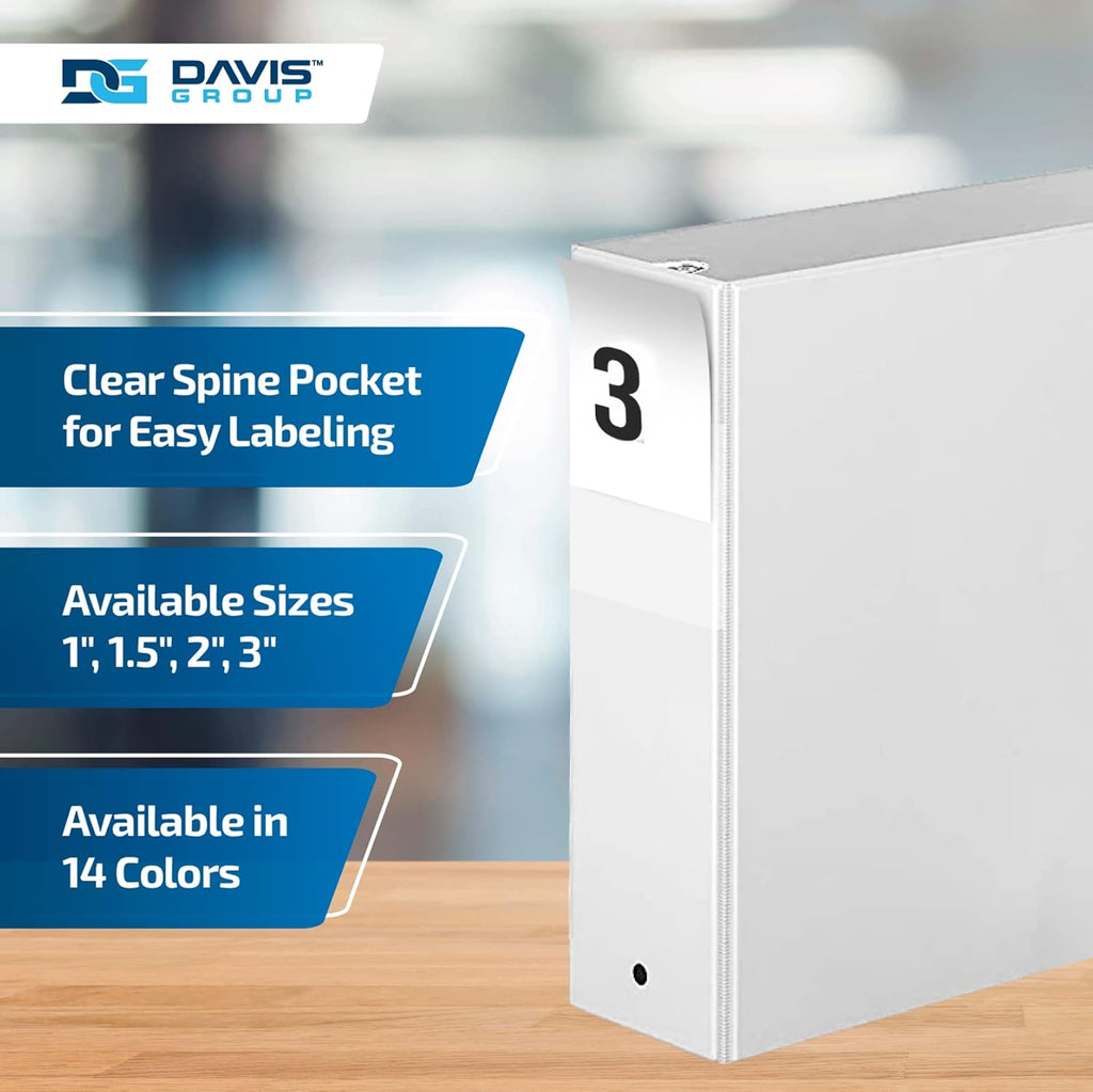 Premium Economy 6-Pack 3-Ring Binders for School or Office, Round-Ring Binders, 3 Inch, White