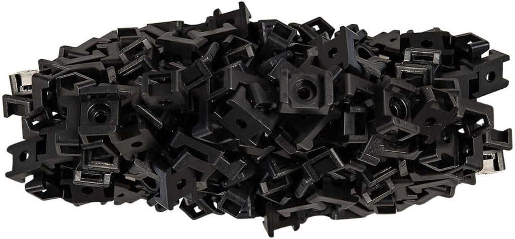 GTSE 100 Pack Of Black Screw Mounts, Zip Ties Up To 0.2" Wide, Saddle Type Zip Tie Anchors