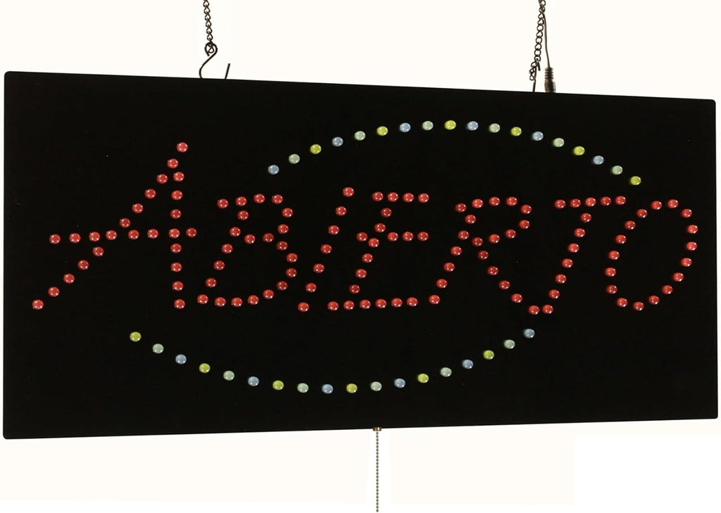 Abierto Sign, Jumbo Size, 32"x13", 81x33cm, TOPKING, LED, Neon, Florescent, Signage, Signboard, Display, Billboard, Screen, Grand Opening, Gift