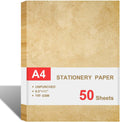 Stationary Paper for Writing Letters - Vintage Antique Letterhead Paper, Letter Size Stationery Writing Paper, 50 Sheets Double-Sided Invitation/Decorative Printer Paper, 8.5" x 11"