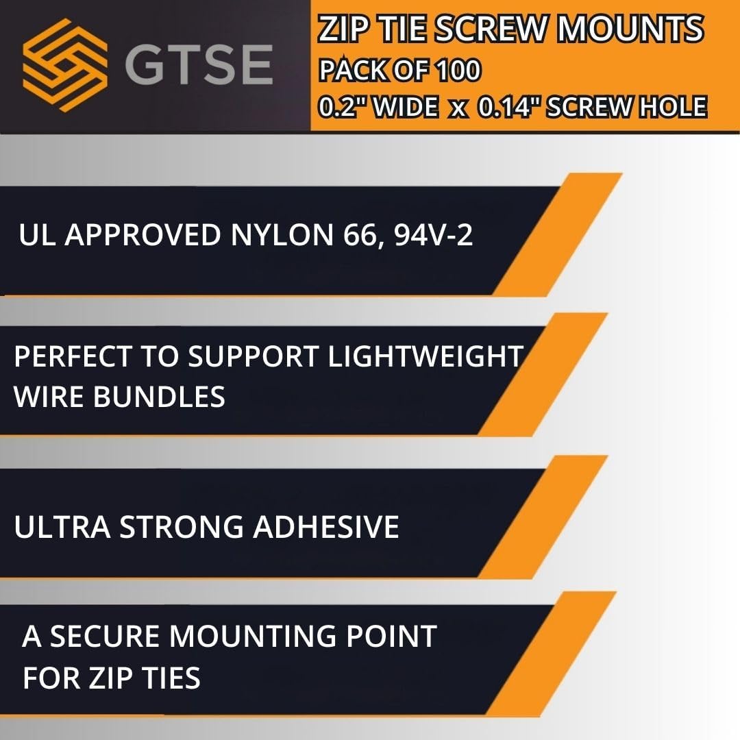 GTSE 18,000 Full Carton Of White/Clear Screw Mounts, Zip Ties Up To 0.2" Wide, Saddle Type Zip Tie Anchors