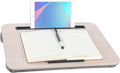 Portable Laptop Desk Fits Up to 16“ Laptops, with Tablet Slot, Built-in Cushion, Great for Home & Office,Lap Desk for Laptop,Lap Desk with Cushion (Light Wood, Medium)