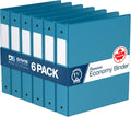 Premium Economy 6-Pack 3-Ring Binders for School or Office, Round-Ring Binders, 1.5 Inch, Turquoise