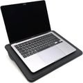 Lap Desk with Soft Cushion and Wrist Rest – Portable Laptop Desk for Bed, Couch & Home Office, PU Surface Tray with Handle for 15.6 inch Laptop (Medium, Black)