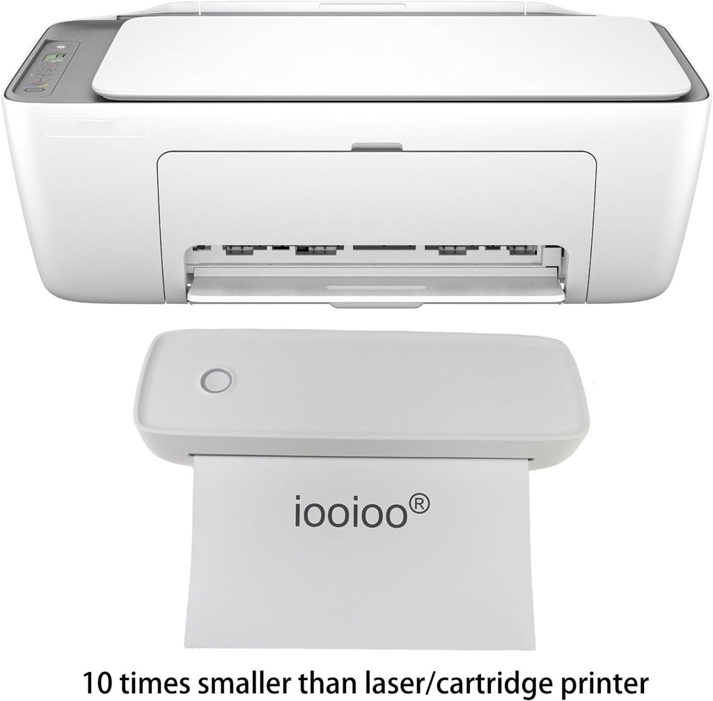 IOOIOO A80 Portable Printer no Ink Inkless Bluetooth Wireless Compact Small for 8.5x11 Letter Size Thermal Paper(impresora portátil),for iPhone Android Mobile Phone Laptop PC,Home Office Travel-White