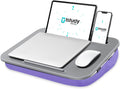 Lap Desk with Washable Cushion – Fits up to 15.6-Inch Laptops – Portable Laptop Desk & Stand – Bed desks & Tray for Writing, Reading, Working, Gaming on Bed, Couch, Floor – Istudyniture-Small, Purple