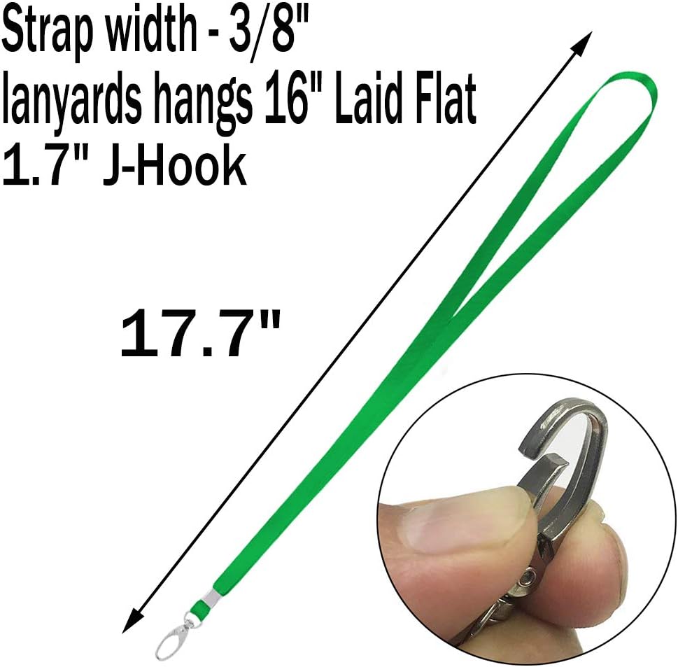 10 Pcs Lanyards Green Lanyard for Id Badges Nylon Lanyard Bulk Clip Swivel Hook for Office Id Badges Key Chains (Green)
