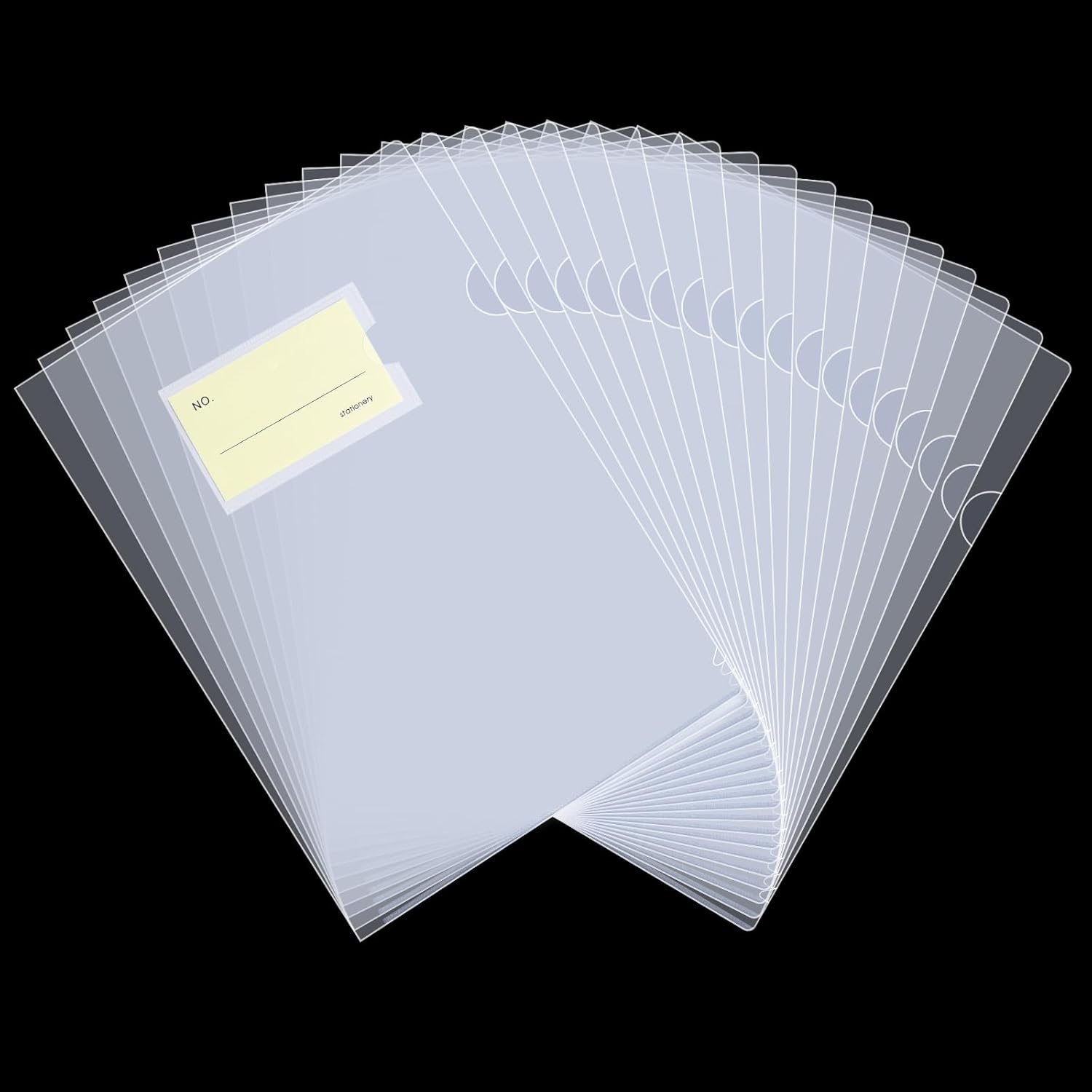40PCS Plastic Clear Document Folders,with Label Bag,L-Type Transparent Folder Project Pockets for A4/ Letter Size,18C (1.8mm) Thick