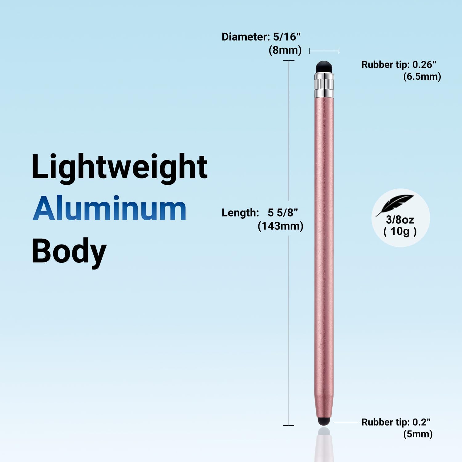LINFANC 12Pcs Rose Gold Stylus Pen for Touchscreen, 2-in-1 High Precision & Sensitivity Stylus Pen for iPhone/iPad/Android Smartphones and Tablets Compatible with All Touch Screens