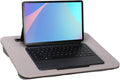 Portable Laptop Desk Fits Up to 16“ Laptops, with Tablet Slot, Built-in Cushion, Great for Home & Office,Lap Desk for Laptop,Lap Desk with Cushion (Gray, Medium)