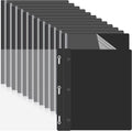 Teling 100 Pcs Plastic Report Covers with 3 Prong Fasteners 11.42 x 9.45 Inch Clear Front Report Covers Bulk Presentation Folders for School Document(Black)