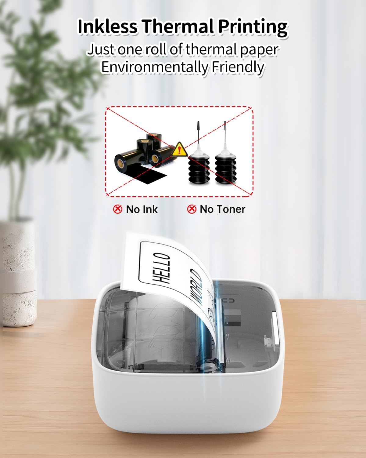 iDPRT Sticker Maker, Portable Thermal Printer with 1 Roll Sticker Paper, Bluetooth Inkless Printer Mini Label Maker for Study, DIY, Notes, Mini Label Maker with Multiple Template in Free App, Grey