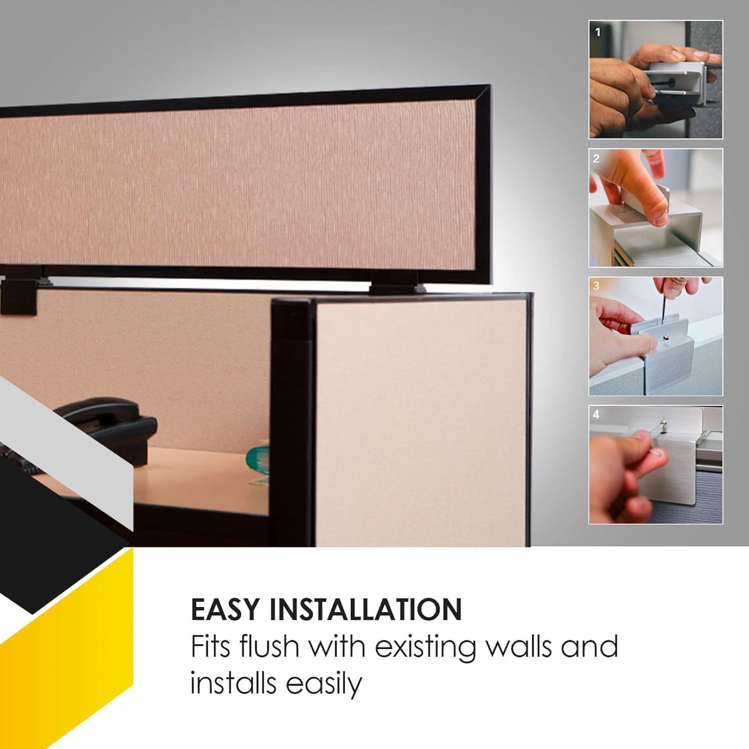 OBEX Acoustical Cubicle Privacy Screen Extender Desk Panel & Office Divider, Add Separation & Block Noise, 12" x 72", Slate