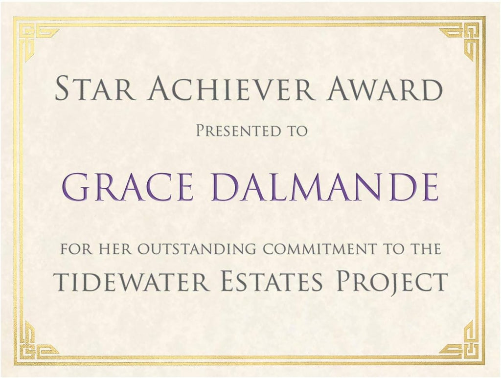 PaperDirect Gold Foil on White Parchment Classic Parchment Specialty Certificates, Foil Accents, 8½ x 11, 50 Count, for School, Work, Diplomas & Award Certificates