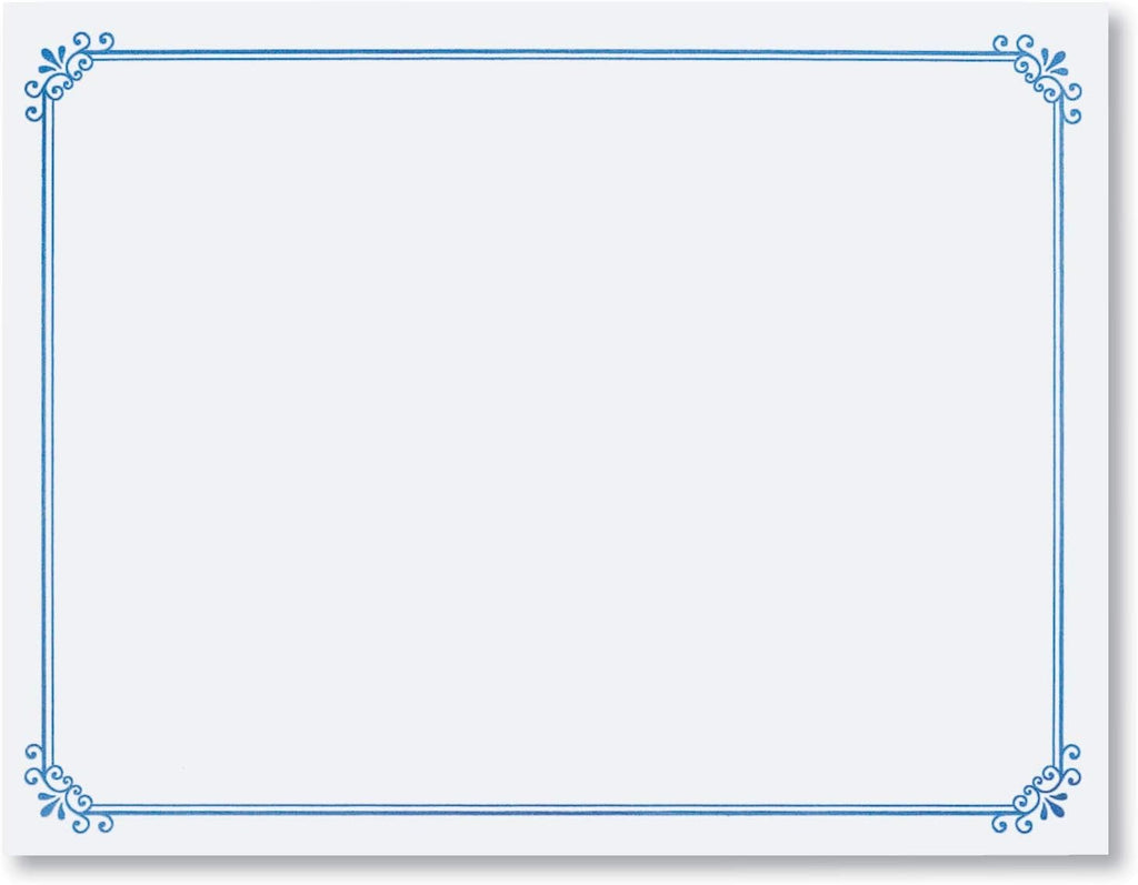 PaperDirect Blue Foil on White Simple Border Specialty Certificates, 8½ x 11, 50 Count, Certificates And Awards Paper, For School, Work, Diplomas & Award Certificates