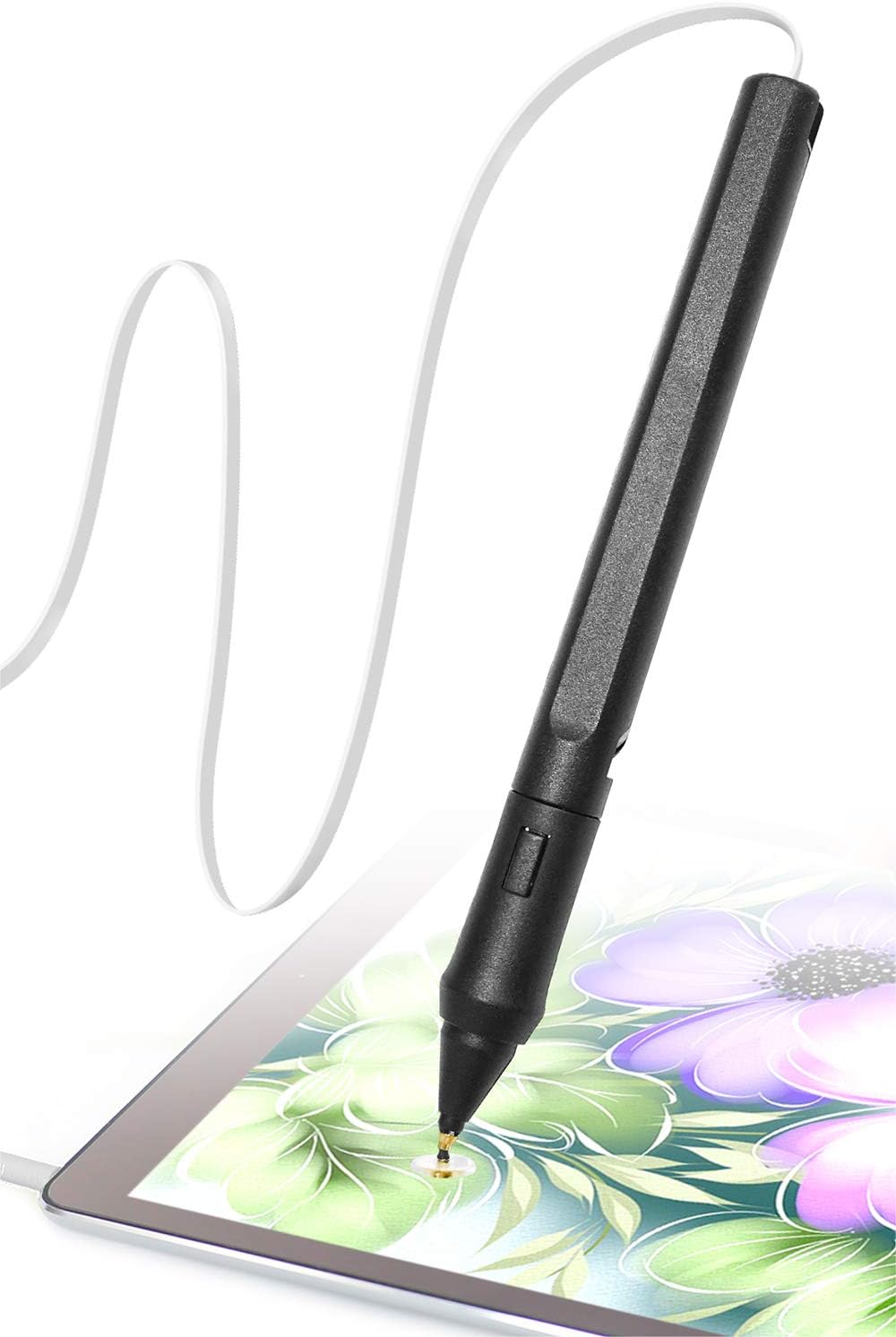 SonarPen: Pressure Sensitive Stylus Pen, with Palm Rejection and Shortcut Button. Battery-Less. Compatible with Apple iPad/iPhone/Android/Switch/Chromebook (White)