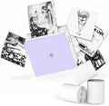Phomemo Sticker Printer- Mini Thermal Sticker Printer Machine, Small Pocket Label Maker Instant Print for DIY Creation, Study Notes, Photos, Portable Inkless Photo Maker for Kids/Students, Purple
