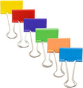 JAM PAPER Colorful Binder Clips - Large - 1 1/2 Inch (41 mm) - Assorted Binderclips - 6 Packs of 12