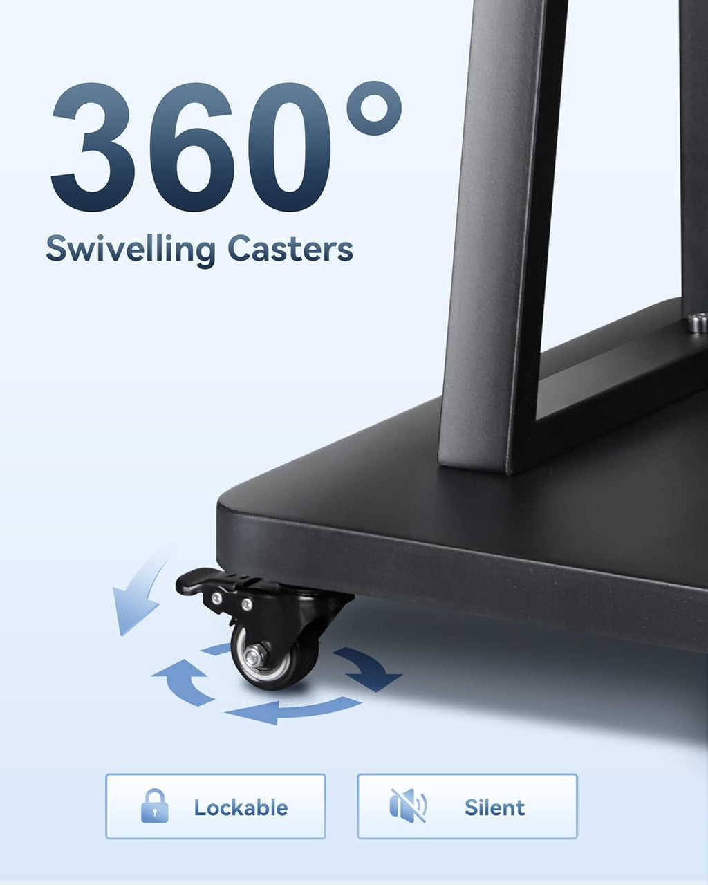 Smart Board Stand with Wheels,Height Adjustable Mobile Rolling Stand for Classroom & Office, Holds up to 300lbs, Whiteboard Portable Cart on Wheels (for 49-100 Inch Smart Board)