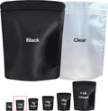 100 Pack Reusable Mylar Bags, 3.62 x 5 inches, Black, Premium Smell Proof with Double-sided Matte Design, Resealable Zipper, Sealed Plastic and Aluminum Foil Construction